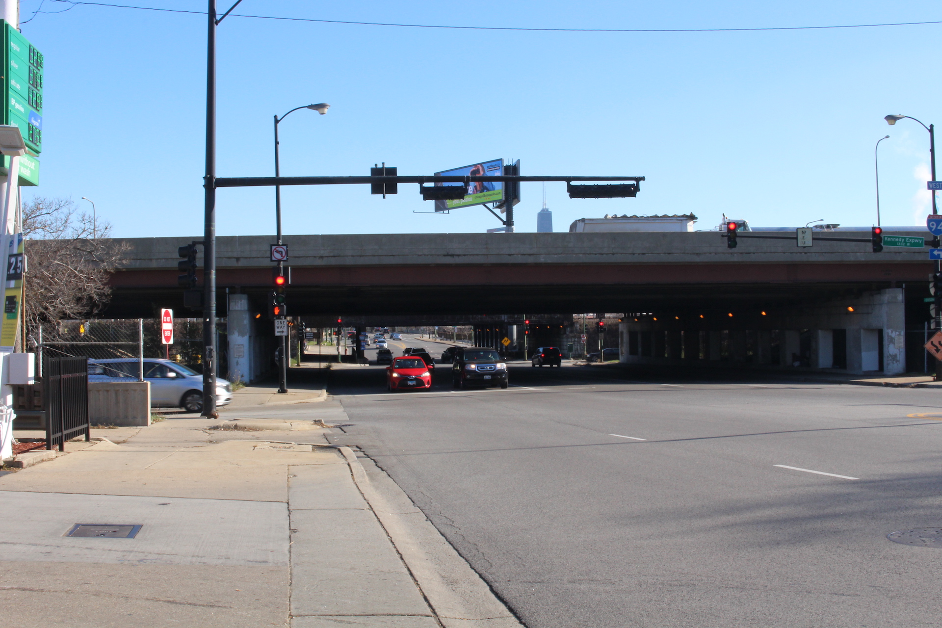 Zone B includes underpasses for the Kennedy Expressway and the Metra/Union Pacific North and Northwest lines